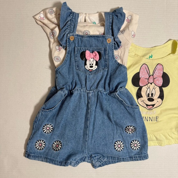 Disney Minnie Mouse Denim and Yellow Outfit Set - Picture 2 of 3